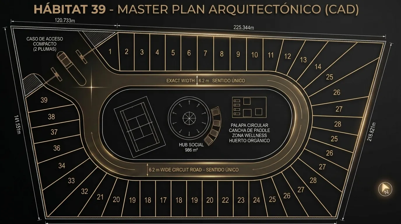 Vista aérea del masterplan de Hábitat 39