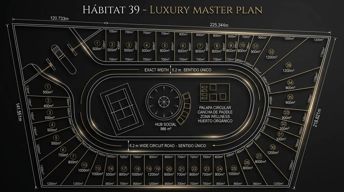 Masterplan y vista isométrica Hábitat 39